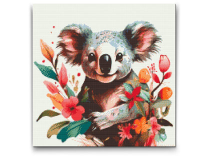 Diamond Painting - Koala omgivet af blomster