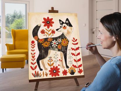 Diamond Painting - Nordisk folkekunst - Ræv