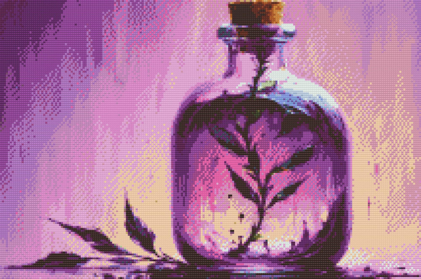 Diamond Painting - En blomst i en flaske
