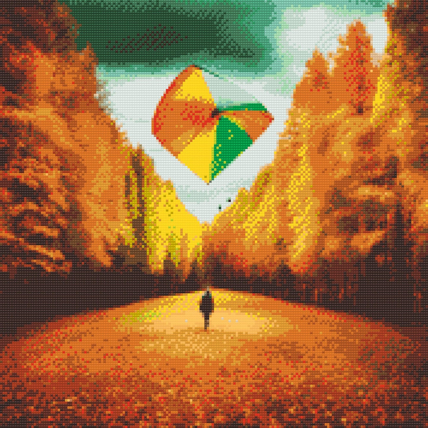 Diamond Painting - Flyver en drage midt i skoven