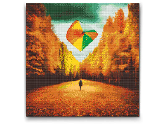 Diamond Painting - Flyver en drage midt i skoven