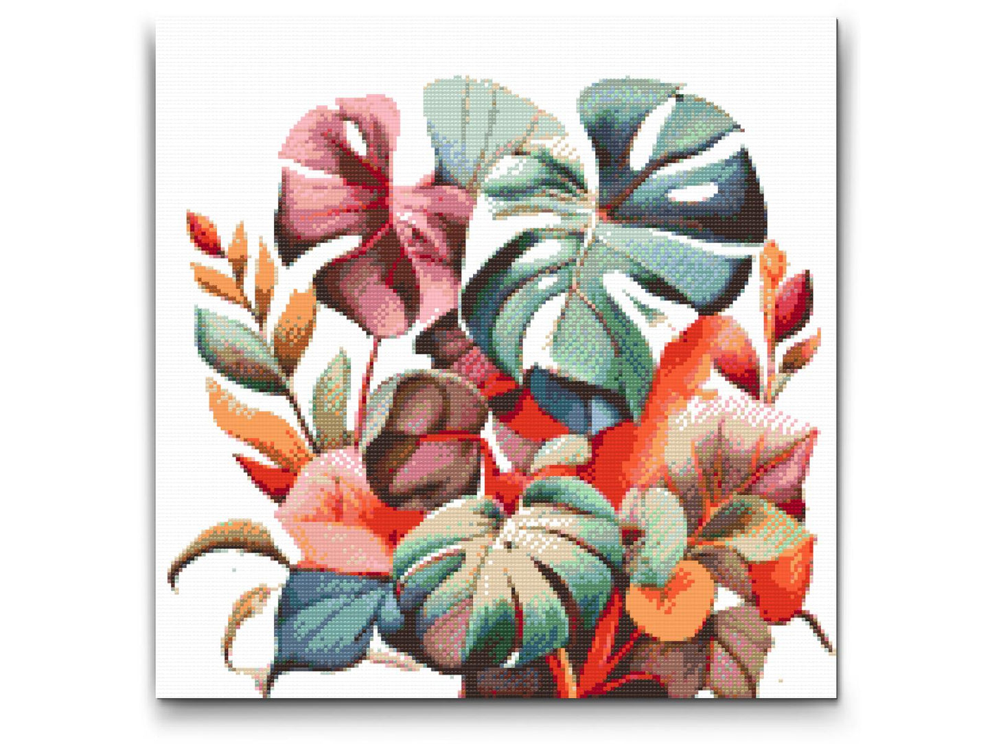 Diamond Painting - Monstera i akvarelfarver