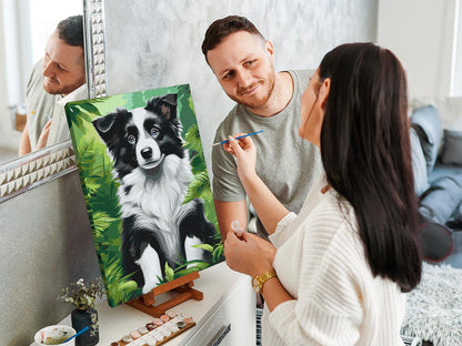 Paint by Numbers - Border Collie-hvalp