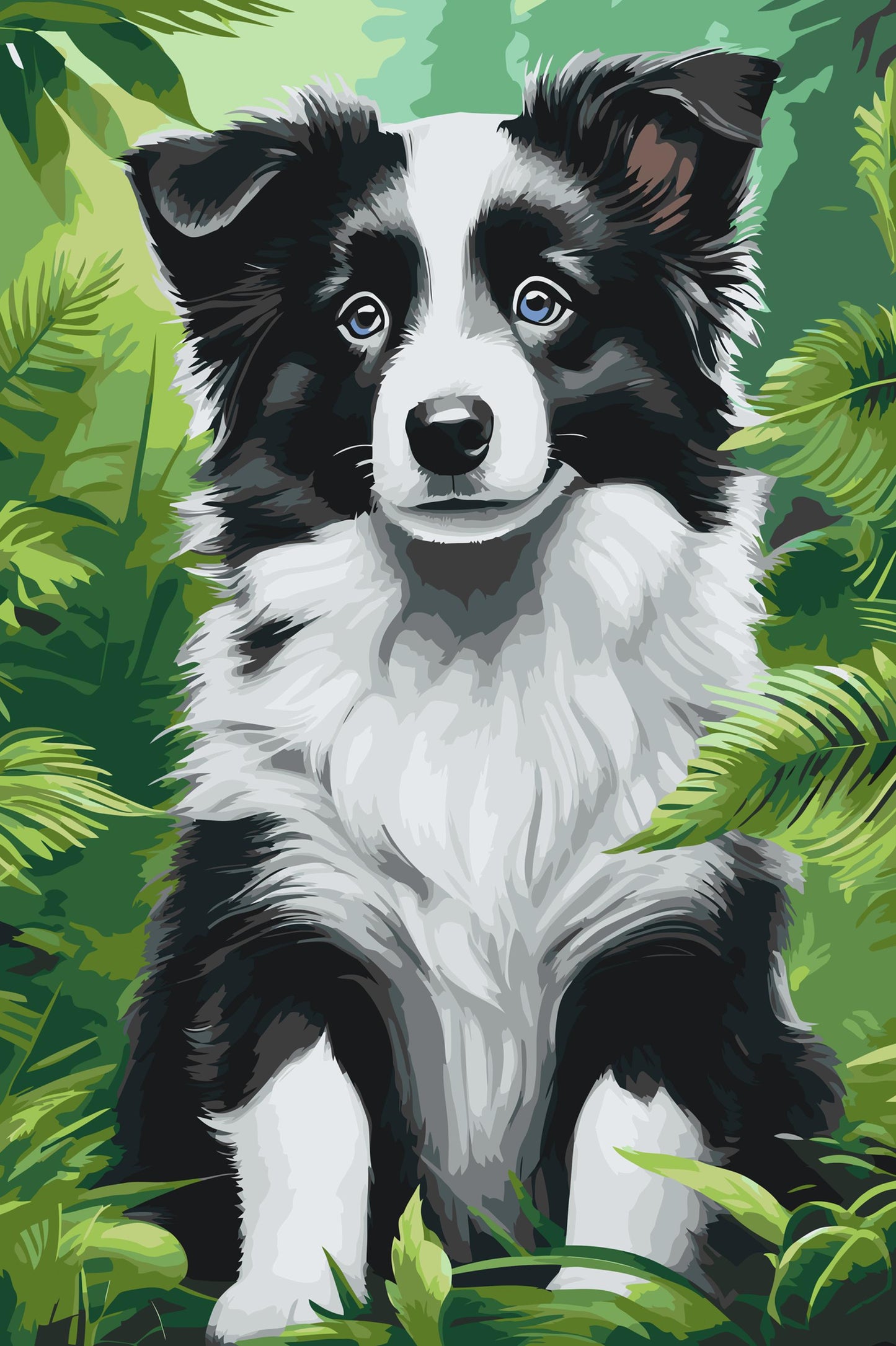 Paint by Numbers - Border Collie-hvalp