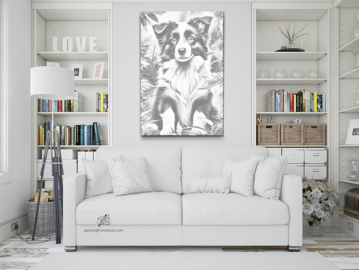 Mal-med-prikker -  Border Collie-hvalp