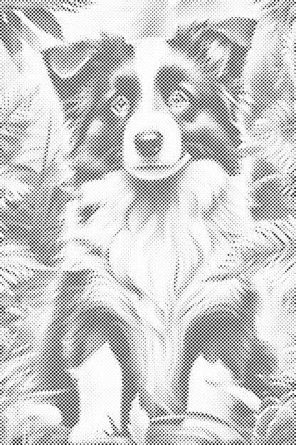 Mal-med-prikker -  Border Collie-hvalp