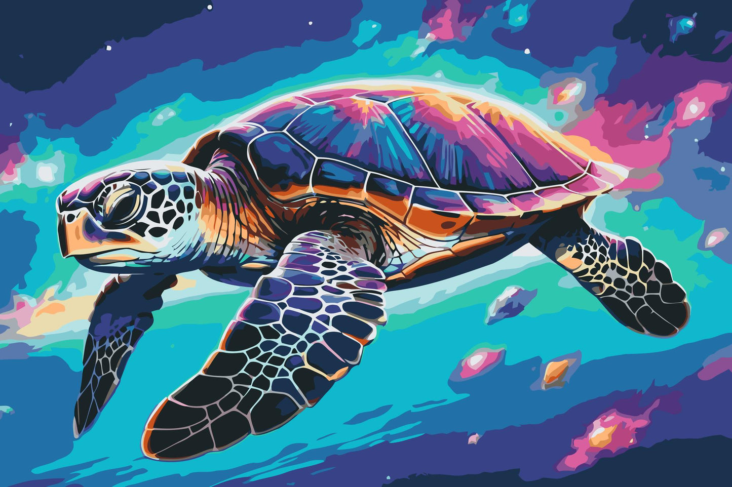 Paint by Numbers - Regnbueskildpadde