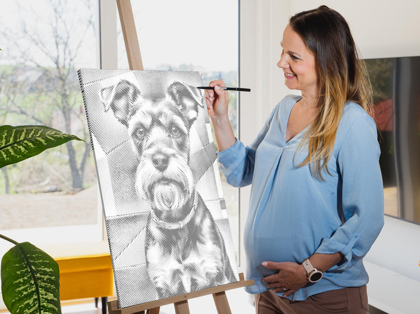 Mal-med-prikker -  Schnauzer