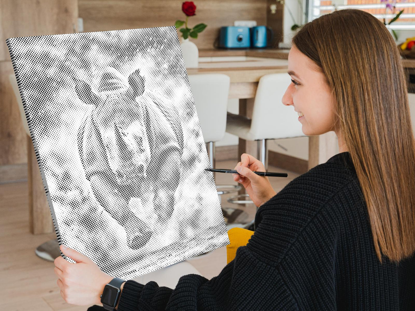 Mal-med-prikker -  Vild næsehorn