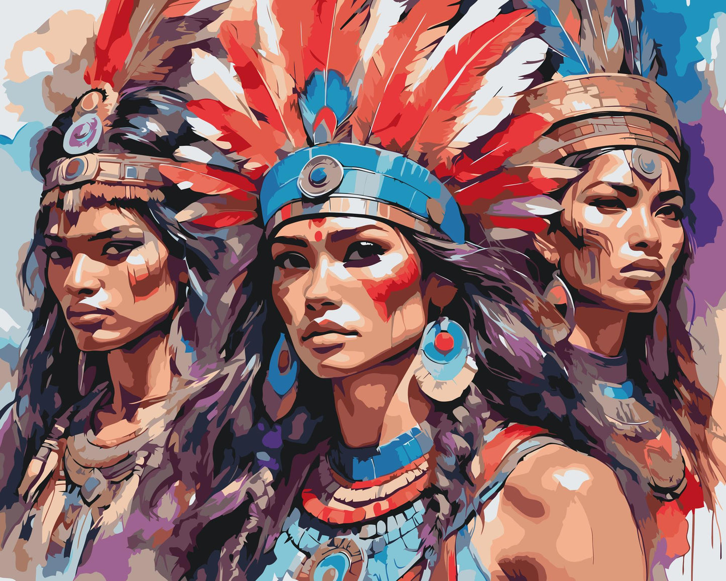 Paint by Numbers - Tre smukke indiske kvinder