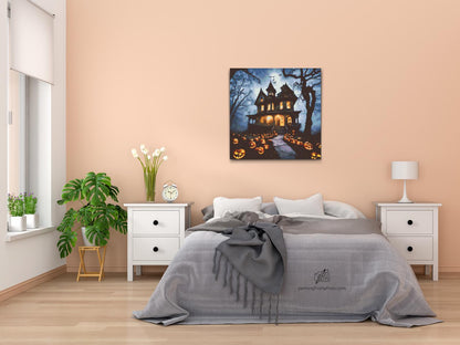 Diamond Painting - Skræmmende græskar efter hus