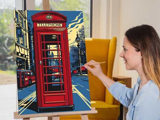 Paint by Numbers - Rød telefonboks