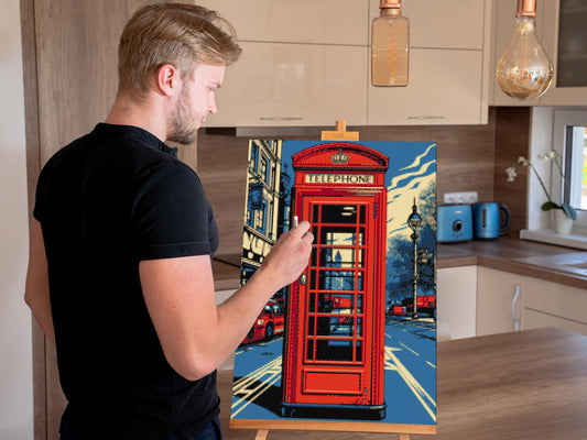 Diamond Painting - Rød telefonboks