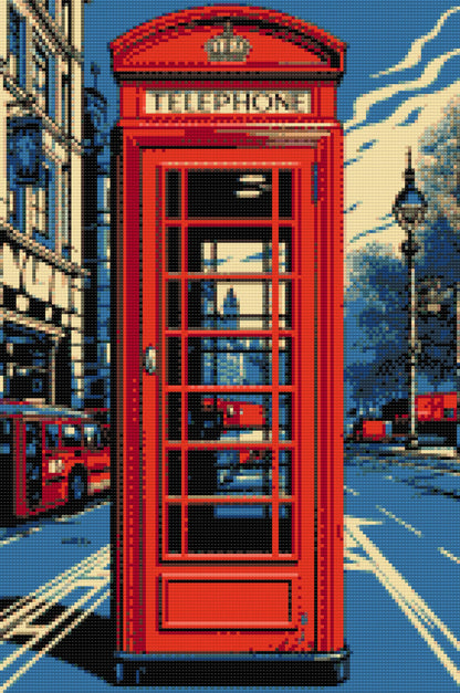 Diamond Painting - Rød telefonboks