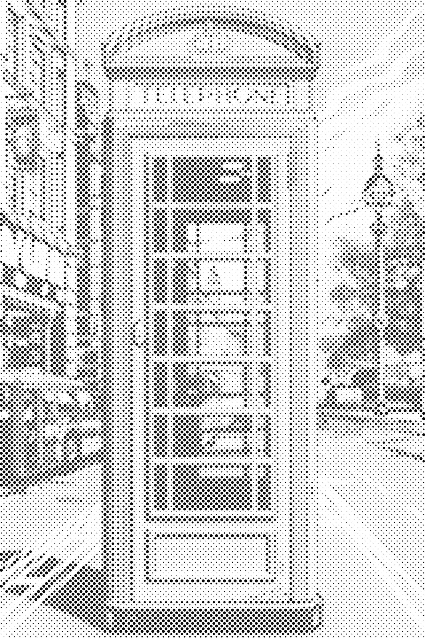 Mal-med-prikker -  Rød telefonboks