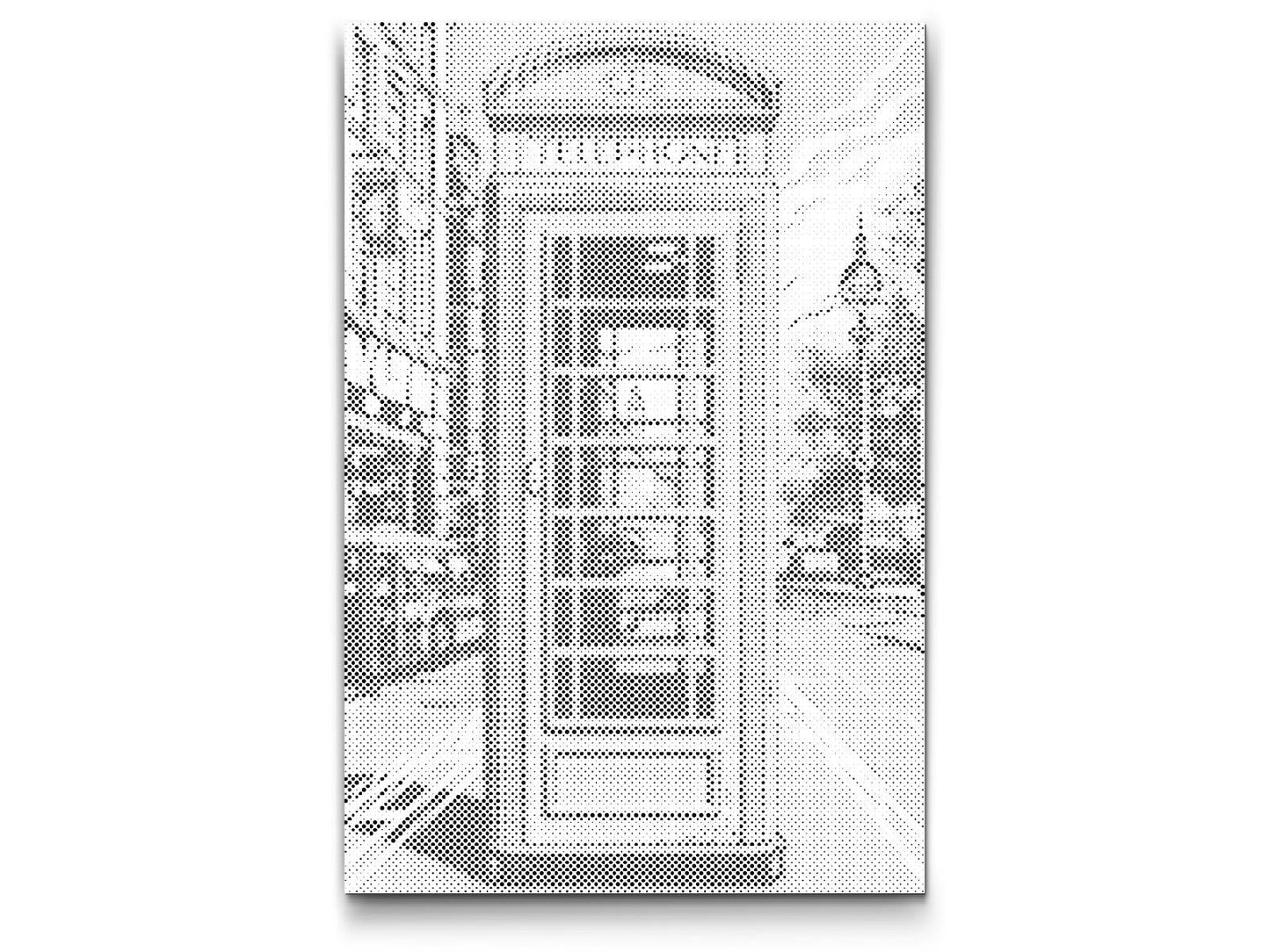 Mal-med-prikker -  Rød telefonboks