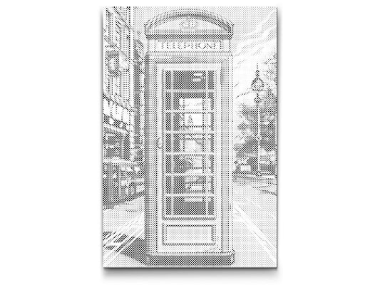Mal-med-prikker -  Rød telefonboks