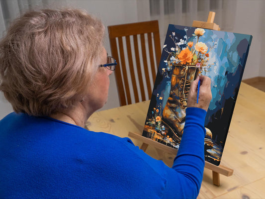 Paint by Numbers - En sko fuld af blomster