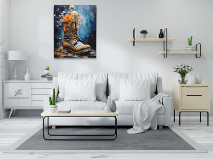 Paint by Numbers - En sko fuld af blomster