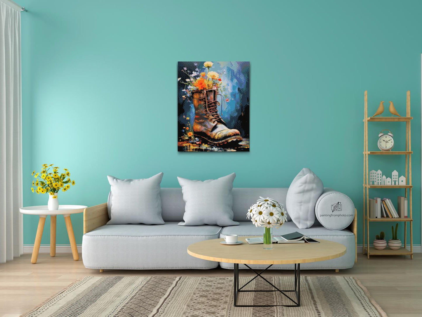 Diamond Painting - En sko fuld af blomster