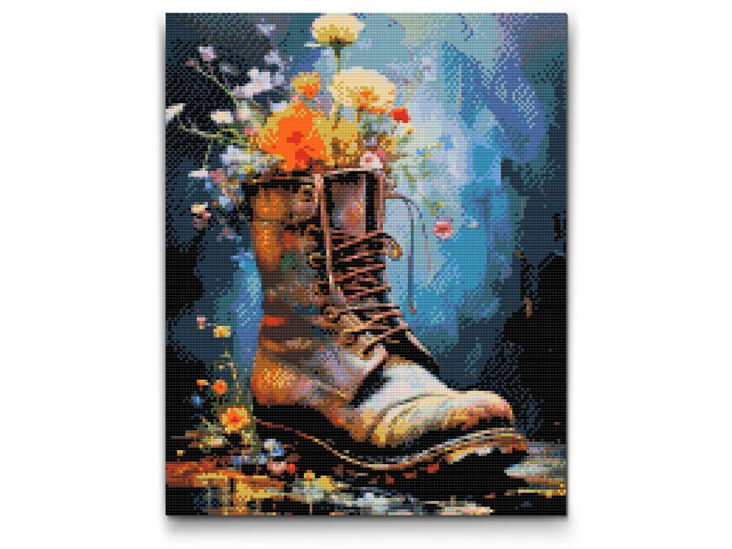 Diamond Painting - En sko fuld af blomster