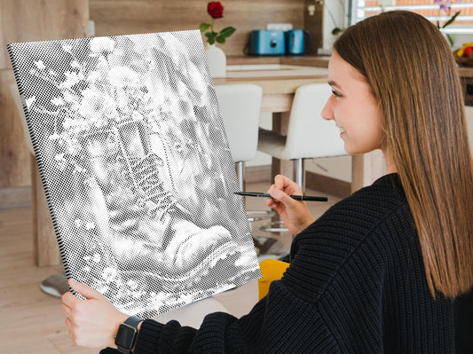 Mal-med-prikker -  En sko fuld af blomster