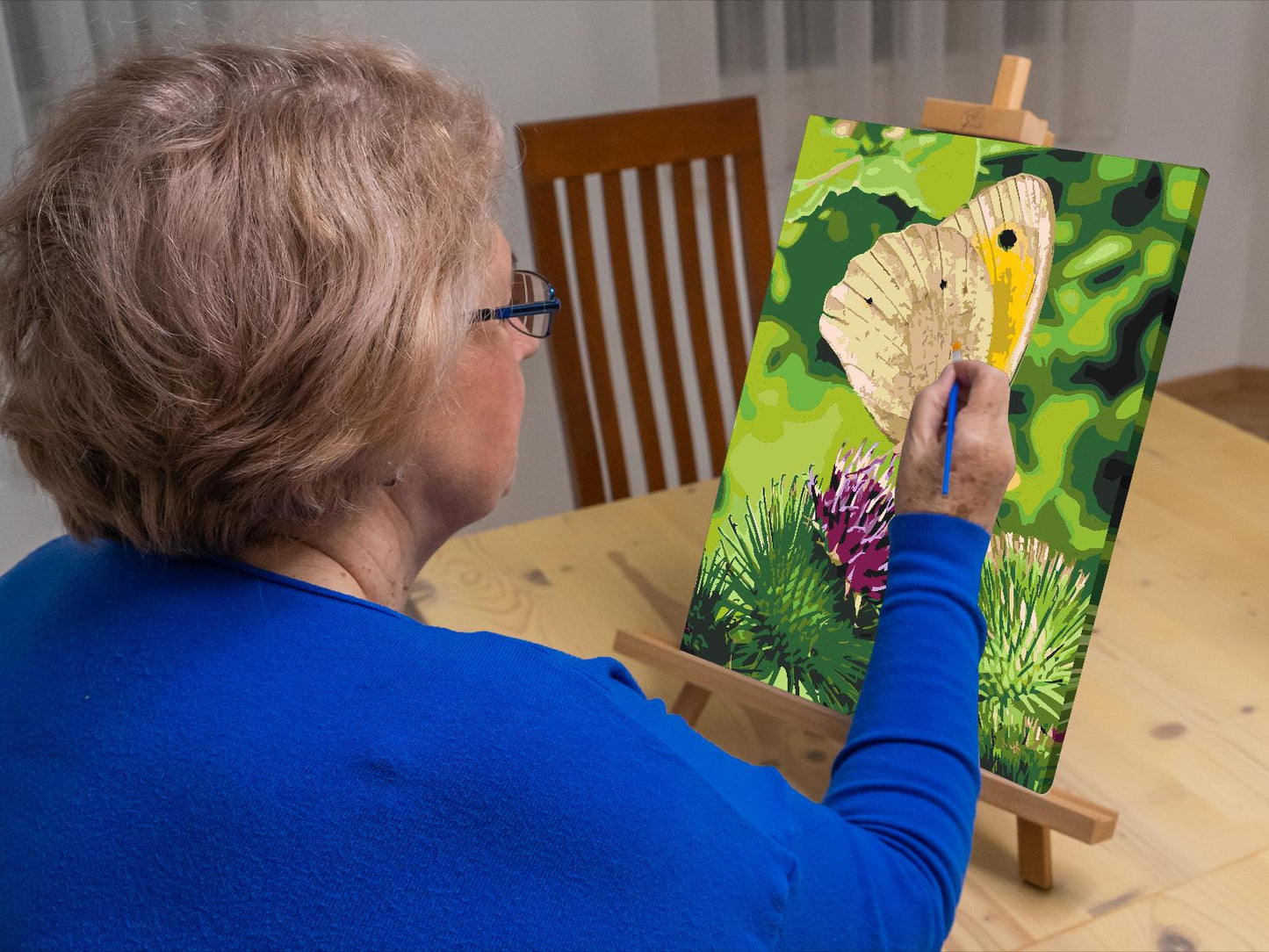 Paint by Numbers - Sommerfugl, der sidder på en blomst