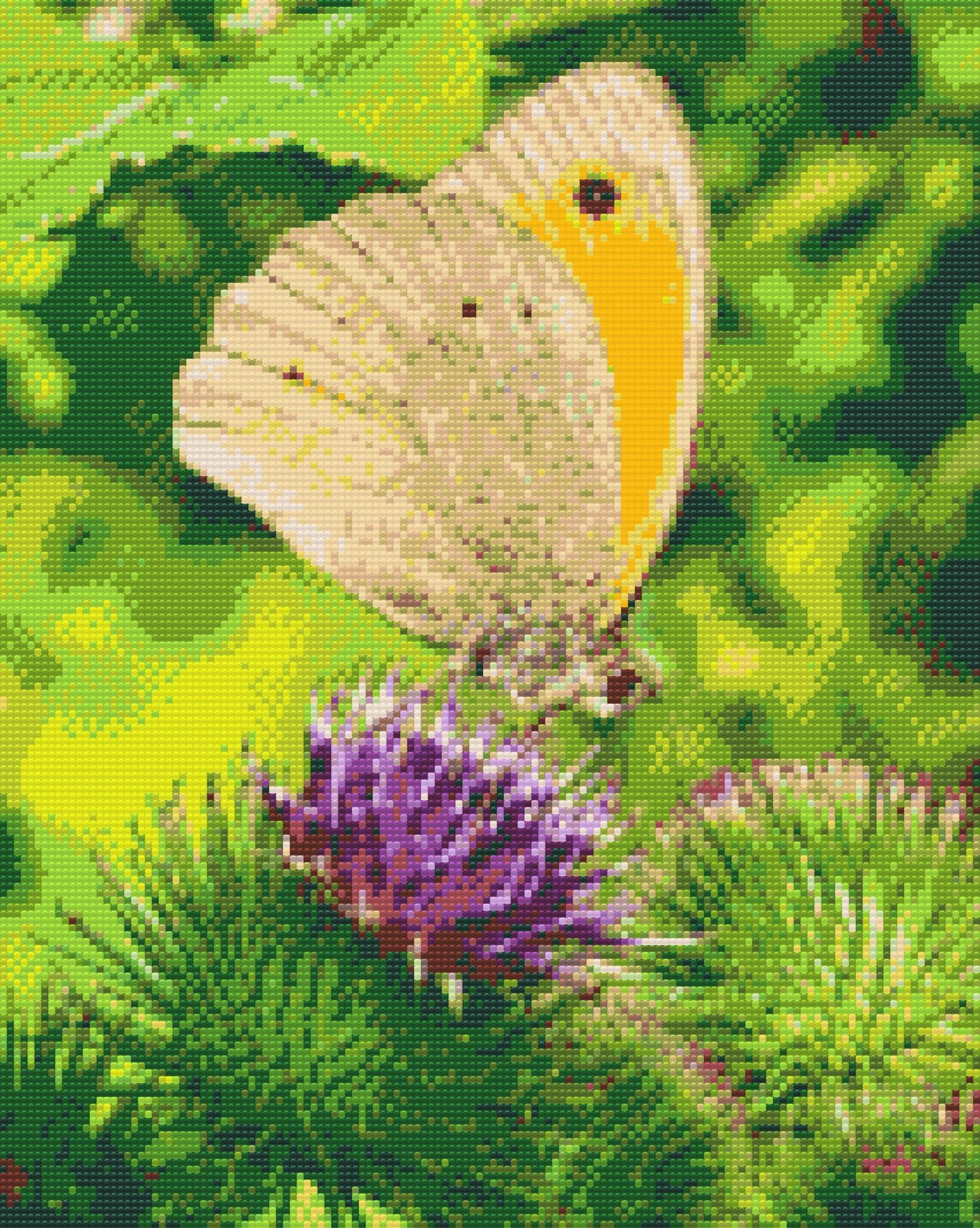 Diamond Painting - Sommerfugl, der sidder på en blomst
