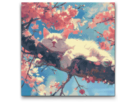 Diamond Painting - Sovende kat i et træ