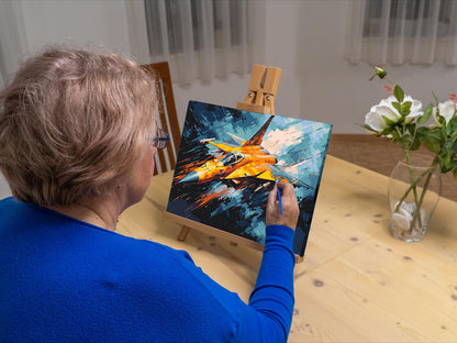 Paint by Numbers - Gult militærfly