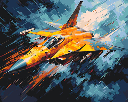 Paint by Numbers - Gult militærfly