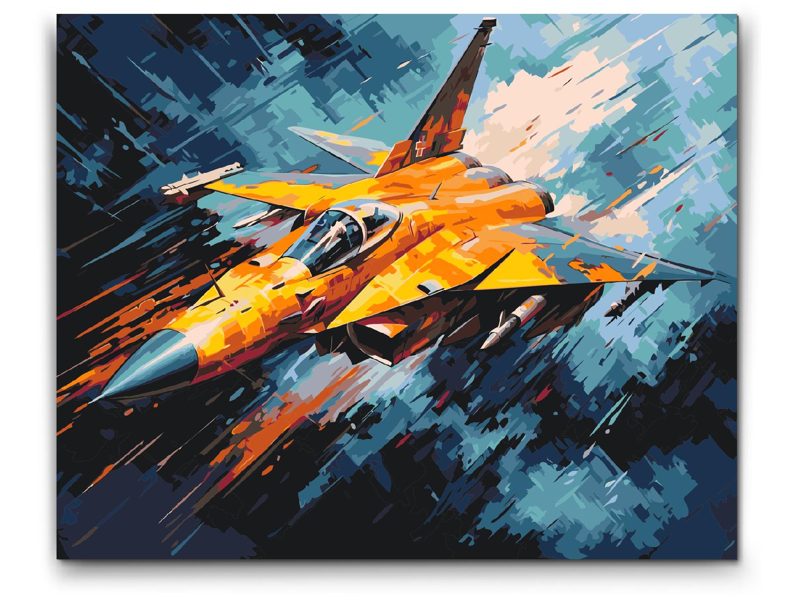 Paint by Numbers - Gult militærfly