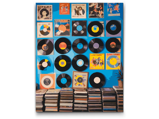 Paint by Numbers - Vinylplader på væggen