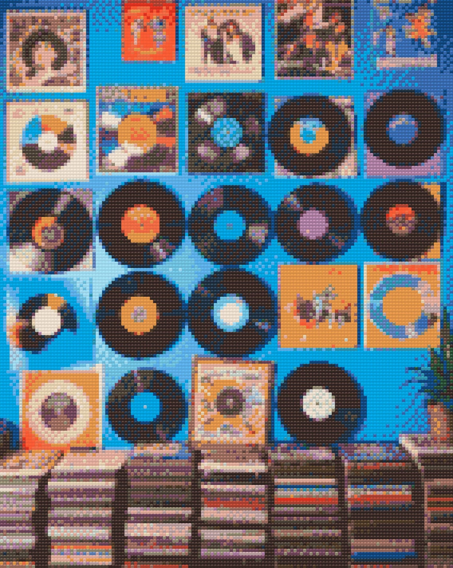Diamond Painting - Vinylplader på væggen