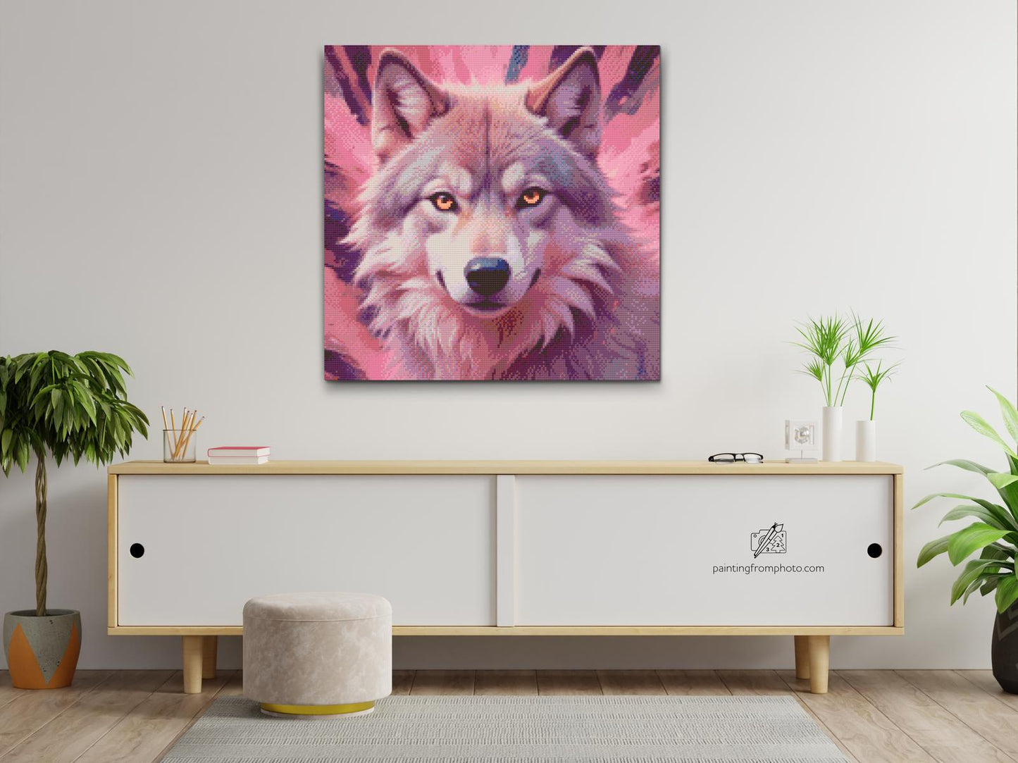 Diamond Painting - Ulv i nuancer af pink