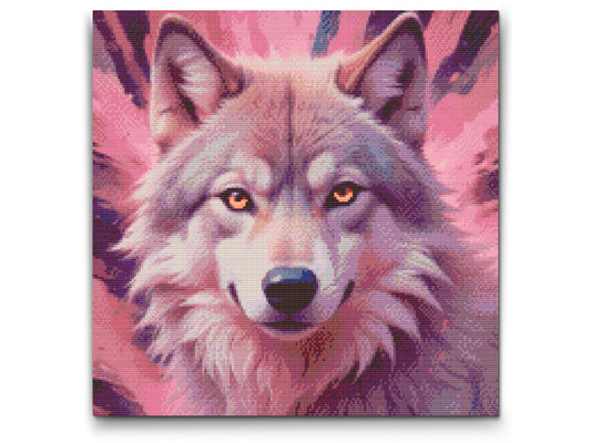 Diamond Painting - Ulv i nuancer af pink