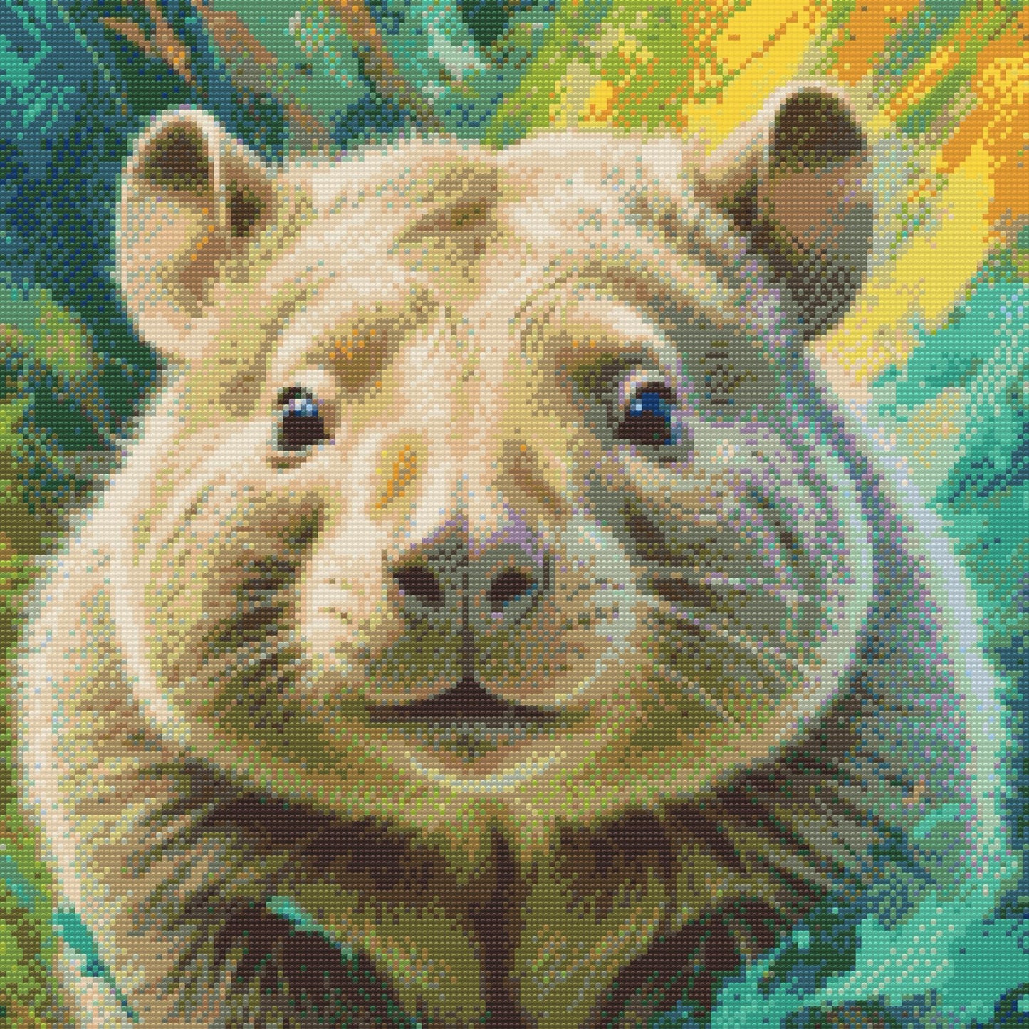 Diamond Painting - Wombat i nuancer af dæmpet grøn