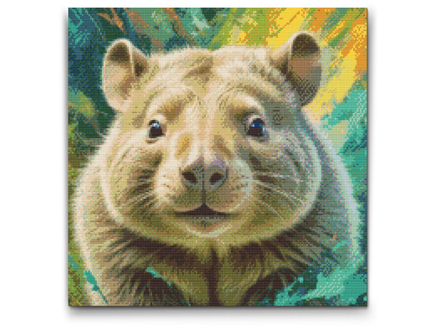 Diamond Painting - Wombat i nuancer af dæmpet grøn