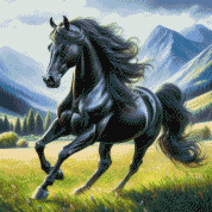 Diamond Painting - Sort hingst