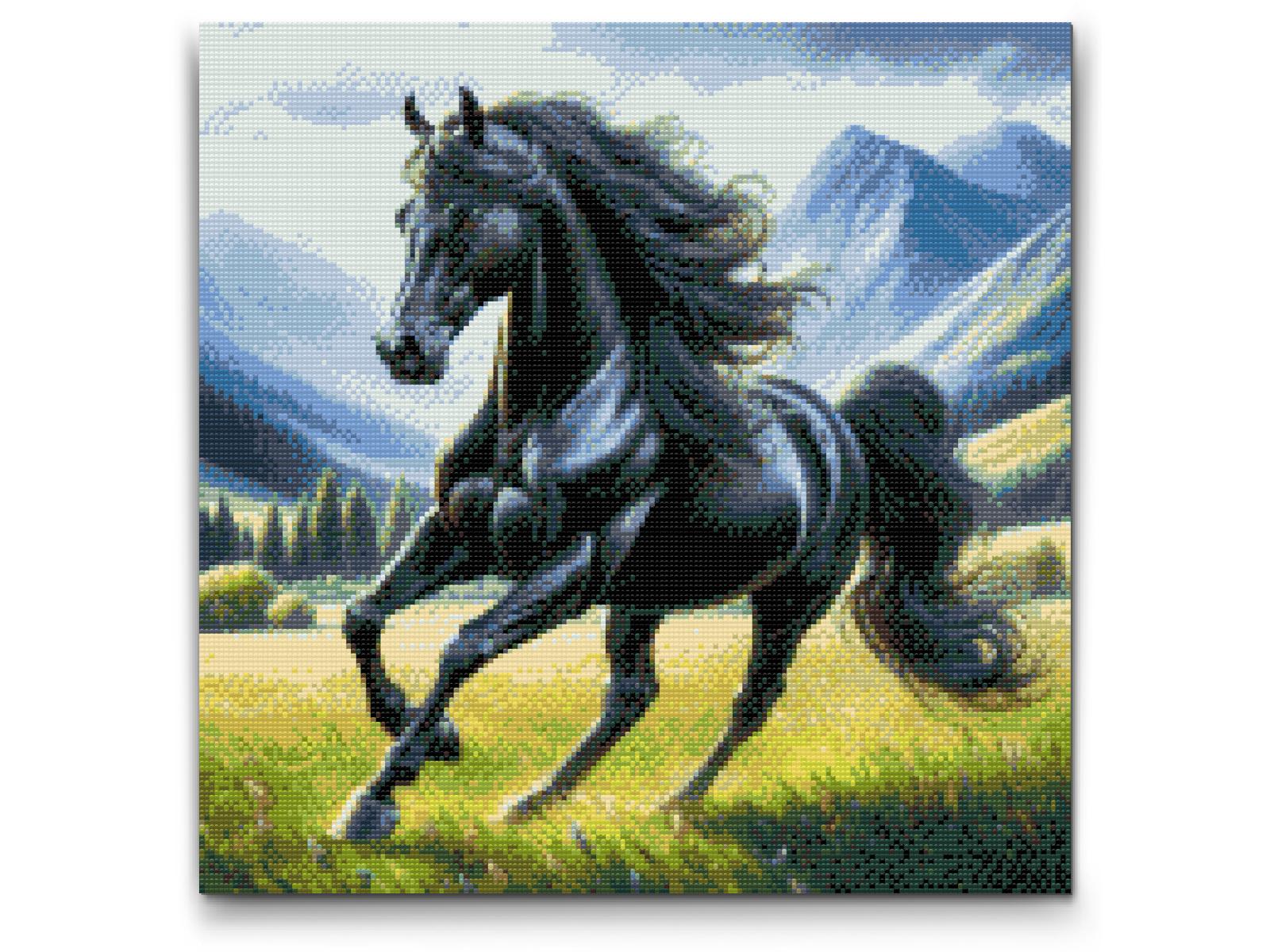 Diamond Painting - Sort hingst