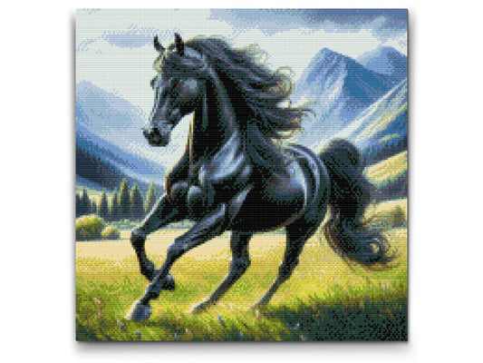 Diamond Painting - Sort hingst