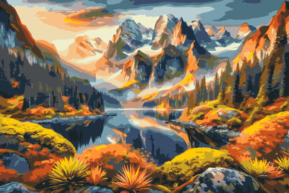 Paint by Numbers - Farverigt efterår i bjergene