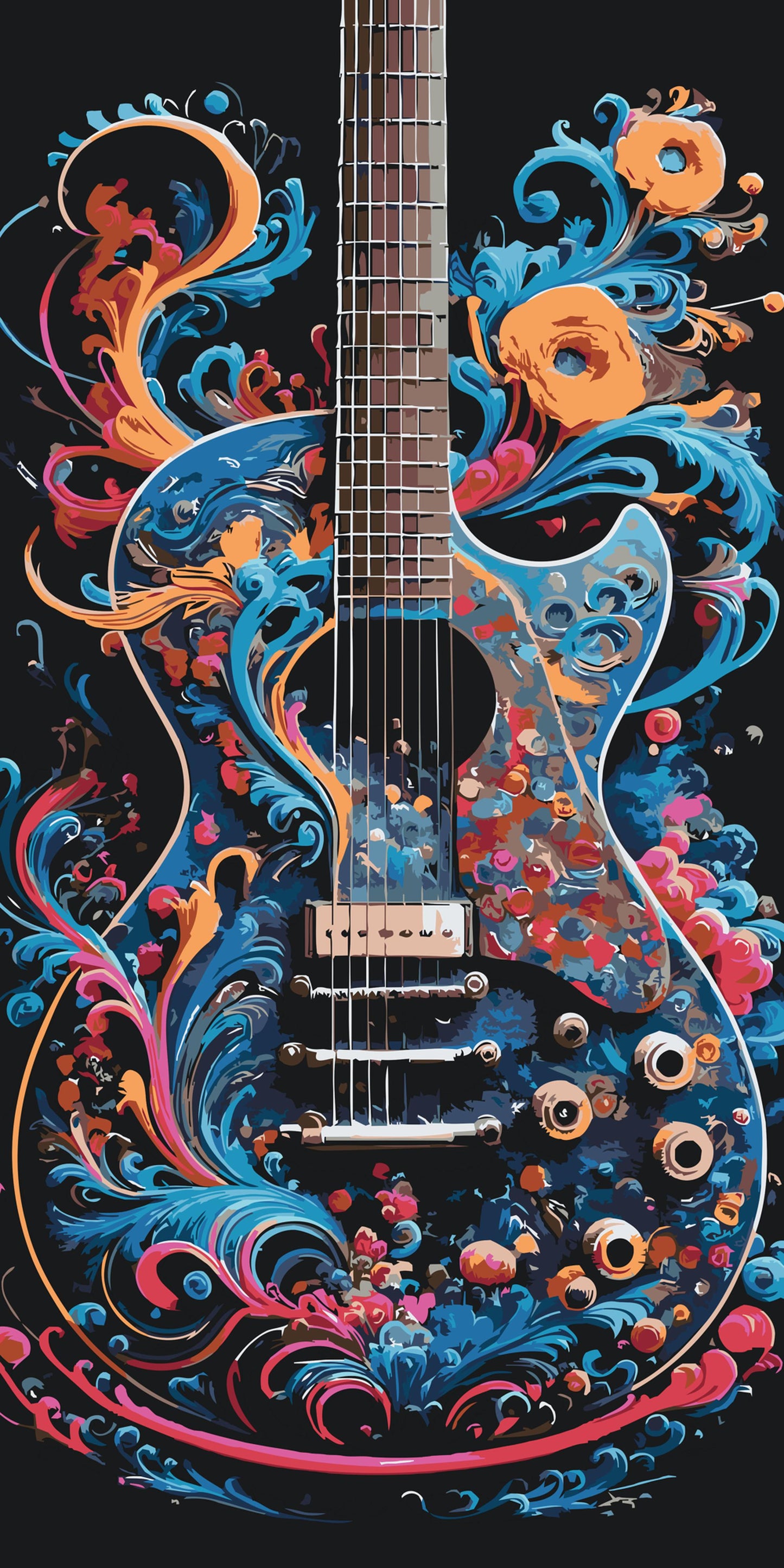 Paint by Numbers - Farvet guitar