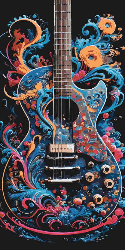 Paint by Numbers - Farvet guitar