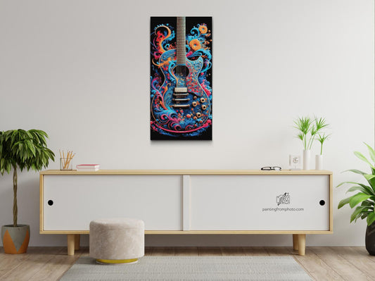 Diamond Painting - Farvet guitar