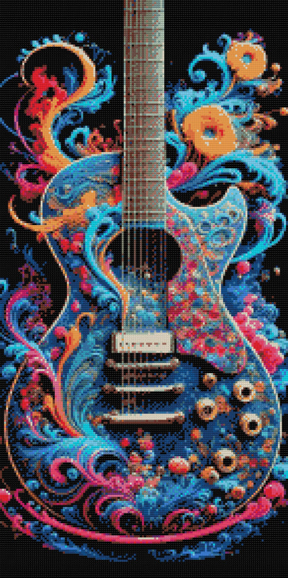 Diamond Painting - Farvet guitar