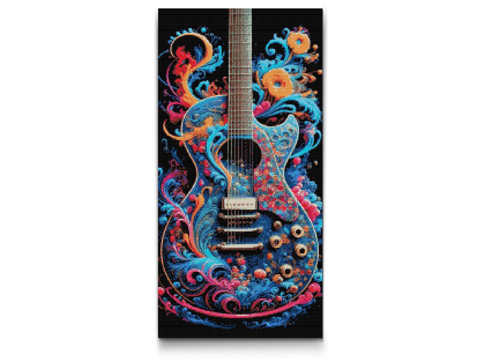 Diamond Painting - Farvet guitar