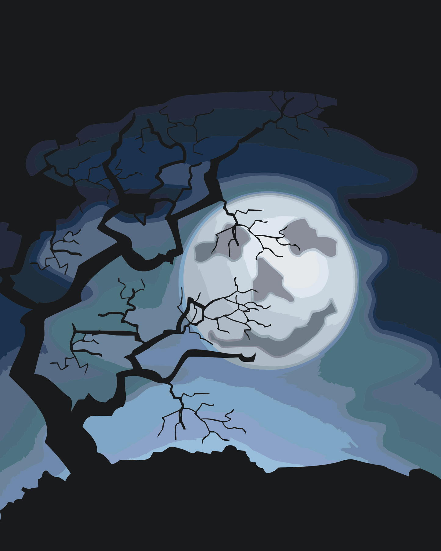Paint by Numbers - Spooky Moon