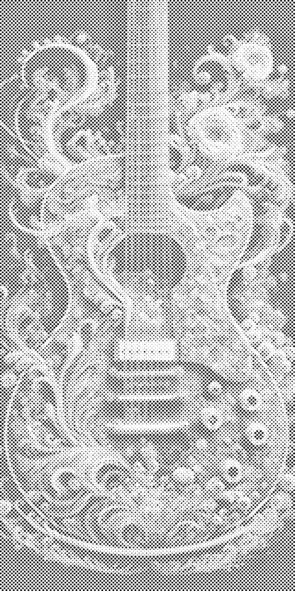 Mal-med-prikker -  Farvet guitar