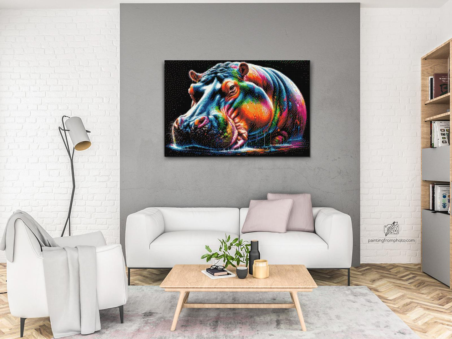 Diamond Painting - Farverig flodhest